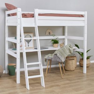 Hoppekids ECO Luxury Loft-parvisänky työpöydällä 90x200cm