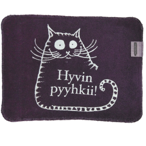 ”Hyvin pyyhkii!” -kuosi, violetti liina.
