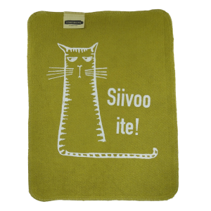 ”Siivoo ite!” -kuosi, limen vihreä liina.